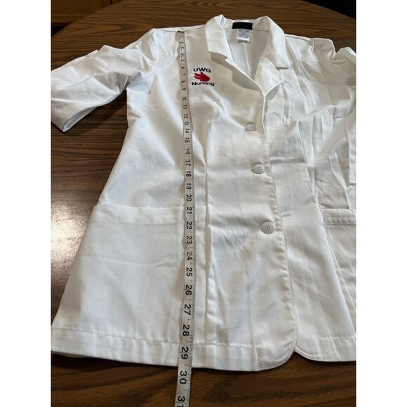 Cherokee UWG Nursing white long sleeved button front lab coat jacket size 12 - Picture 7 of 7